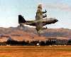 C130 Hercules banking very sharply immediately after takeoff.
