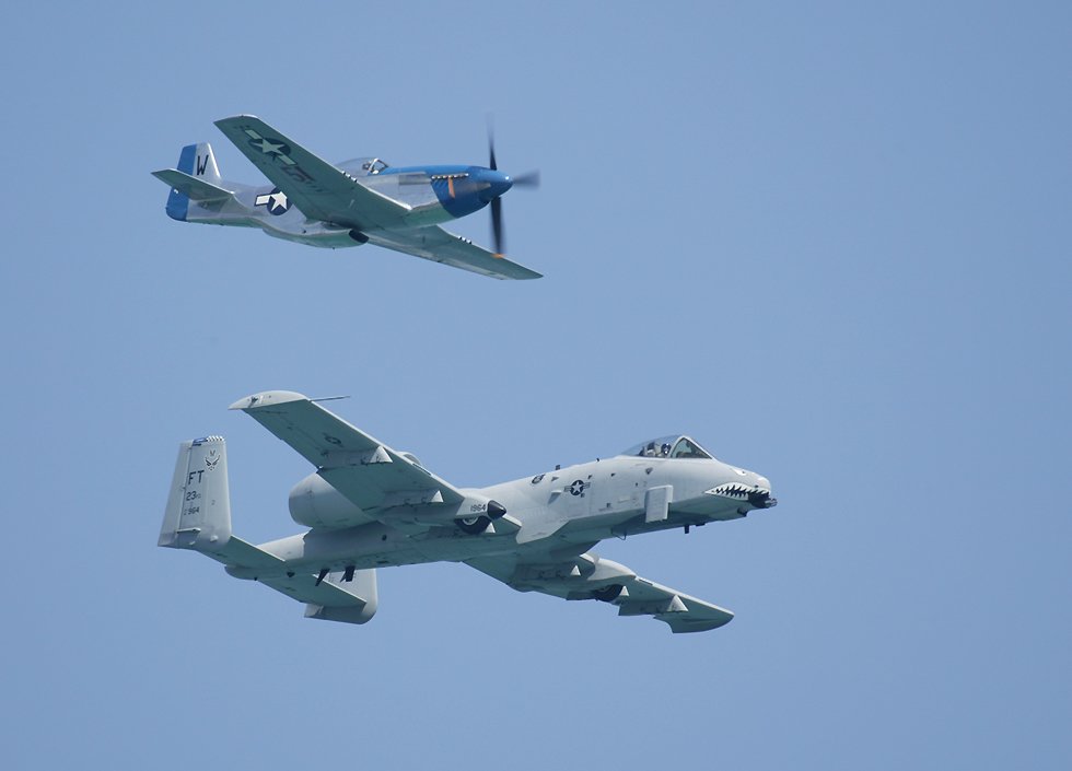 A10 Thunderbolt II and P51 Mustang Heritage Flight