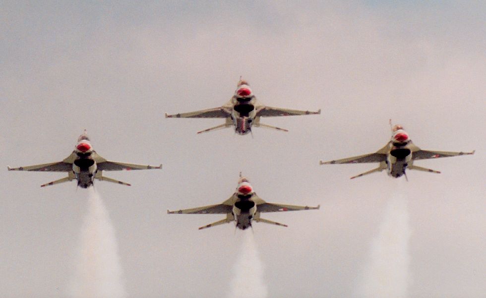 photo #53:  four Thunderbirds coming head-on