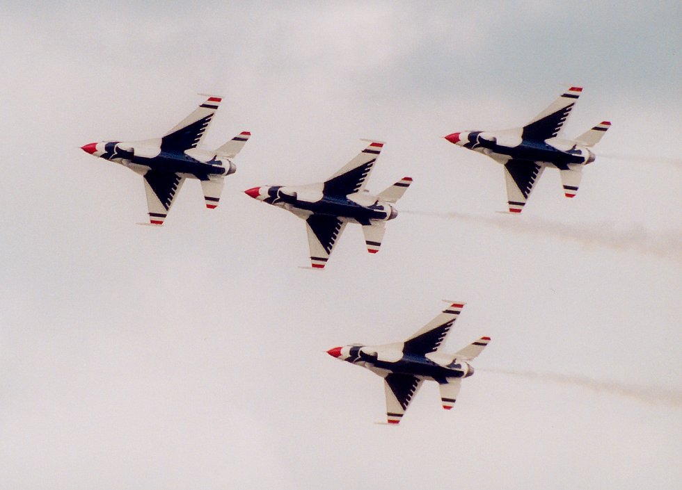 photo #59:  four Thunderbirds banking in loose diamond