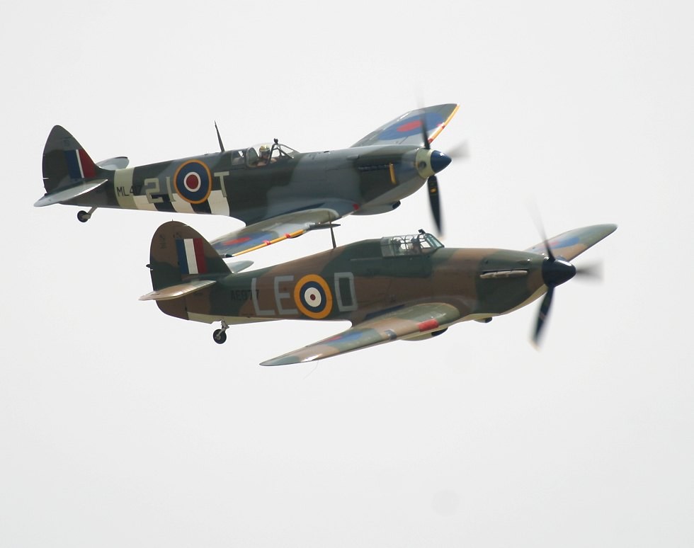 Spitfire and Hurricane   (click here to open a new window with this photo in computer wallpaper format)