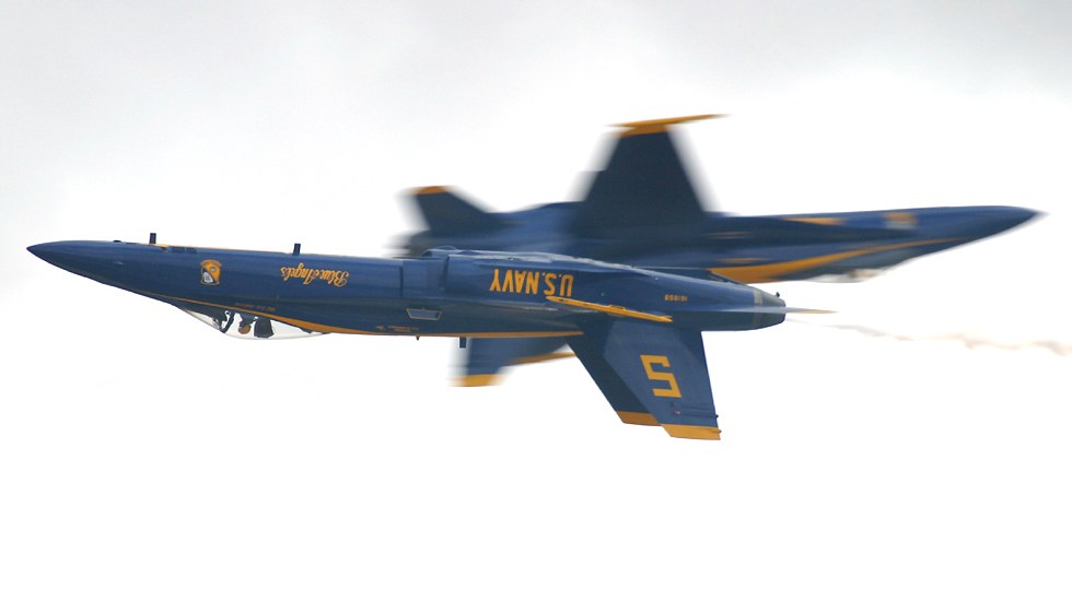 Blue Angels inverted head-on pass