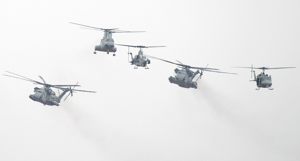 MAGTF helicopters 'pass in review'