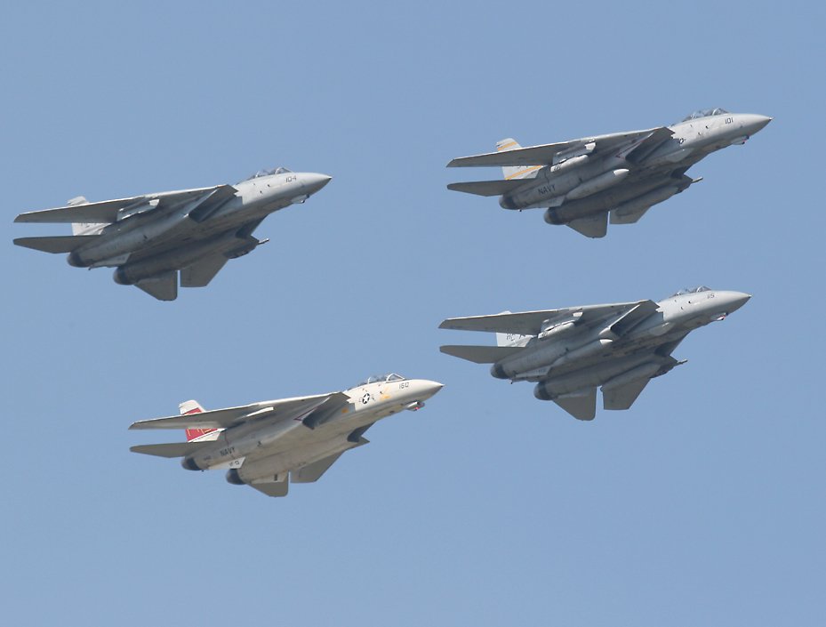 four F-14s in formation