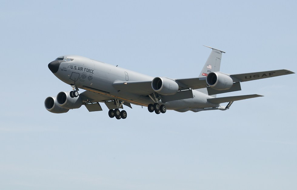 KC-135 Stratotanker with wheels down