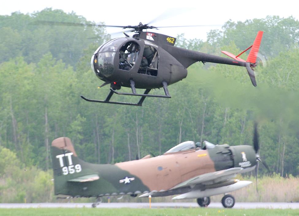 OH-6 Loach and A-1 Skyraider