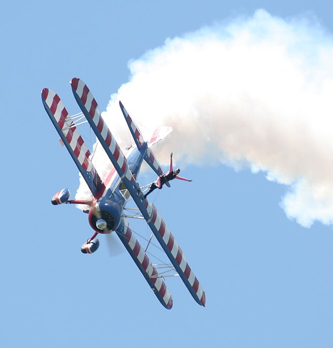 biplane with wing walker