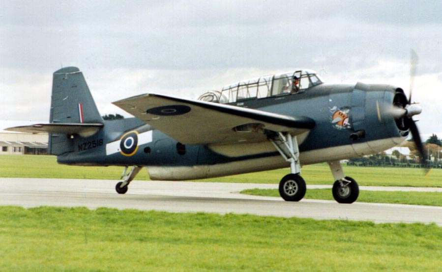 Side view of Avenger taxying.