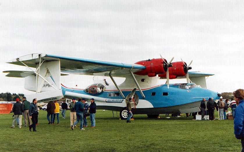 side view of Catalina with lowered floats