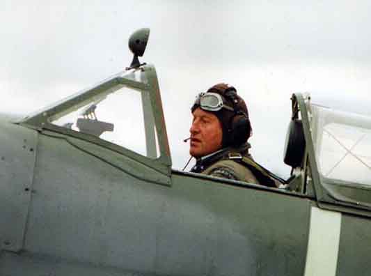 Sir Tim Wallis in his Mk XVI spitfire
