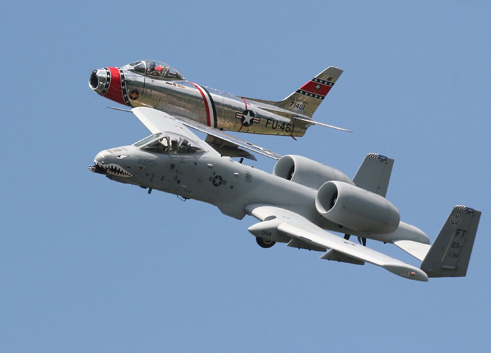 A-10 Thunderbolt II and F-86 Sabre 'Historic Flight'
