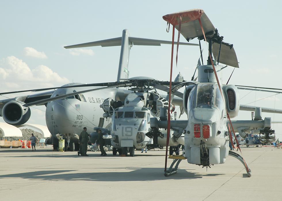 C-17 Globemaster III, MH-53 Sea Dragon and AH-1 Super Cobra