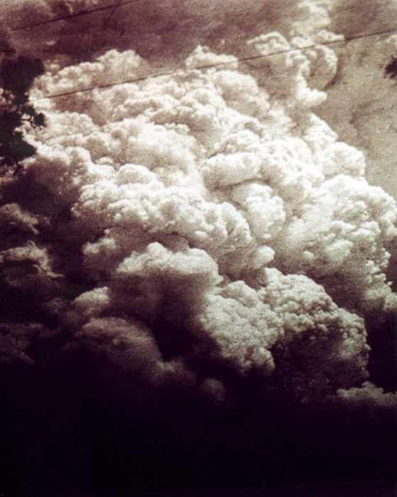 photograph of the mushroom cloud from the ground