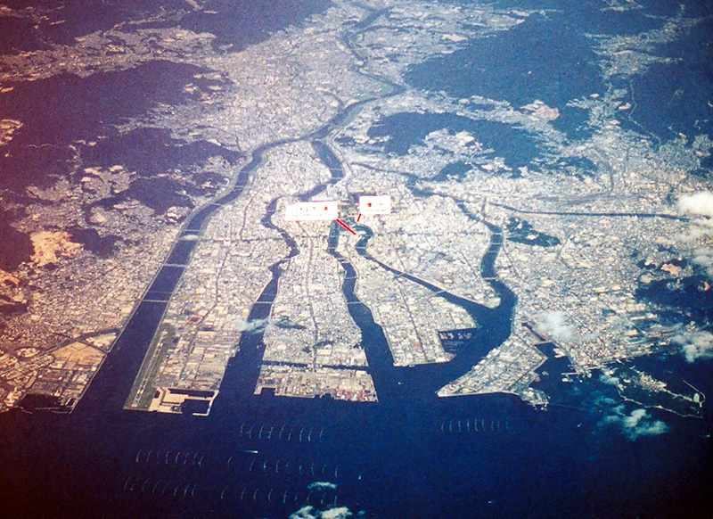 aerial photograph of modern Hiroshima