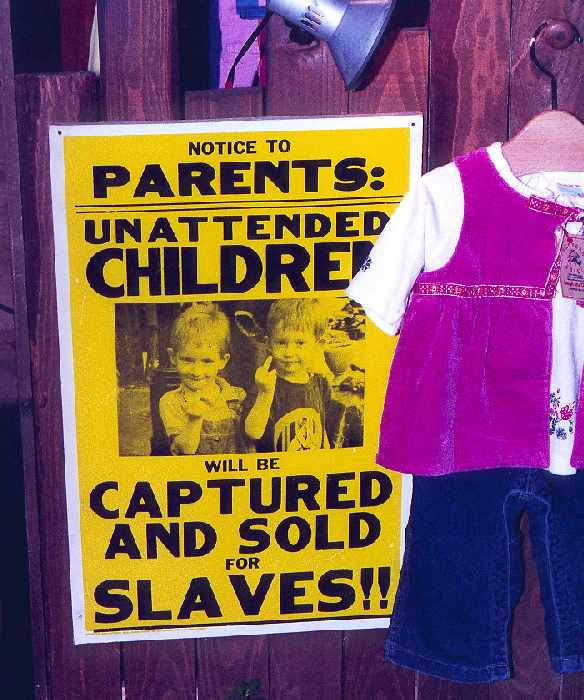children will be sold as slaves