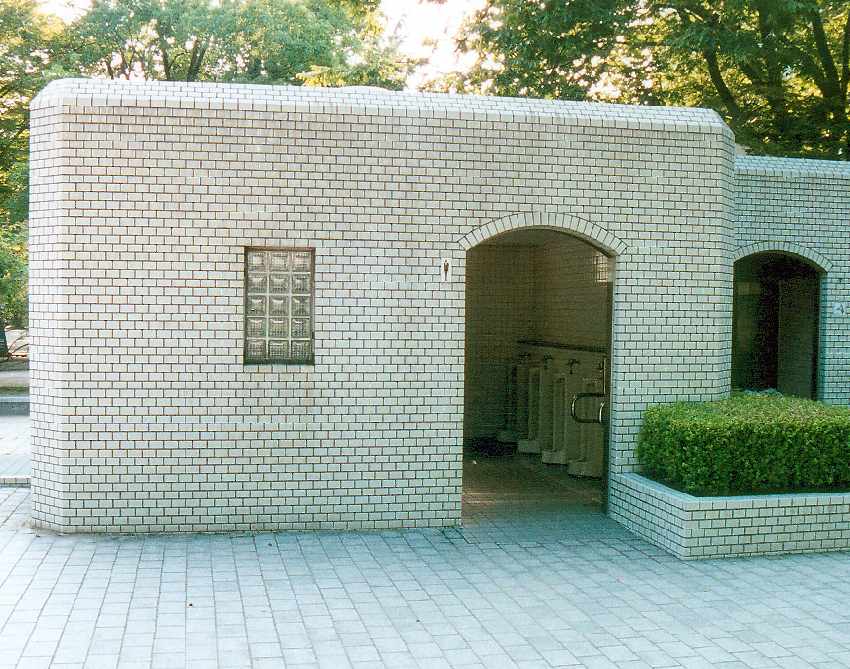toilet block with visible urinals
