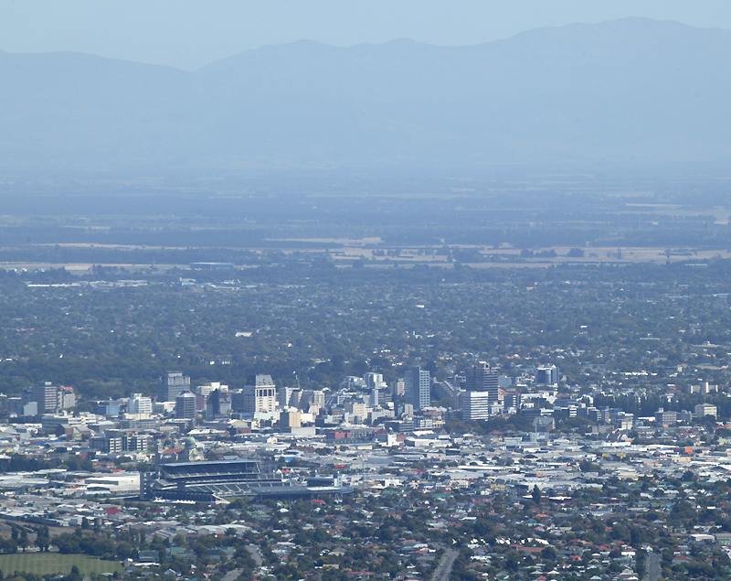 downtown Christchurch from the Port Hills