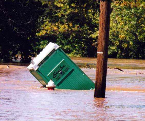 overturned and flooded Sani Jon