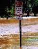 flooded No Parking sign