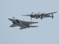 F15 Eagle and P38 Lightning 'Heritage Flight' photographed at the 2003 Dayton airshow using a Canon 1Ds digital camera and Canon 100-400mm image stabilized lense