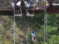 bungee jumping at the Kawarau River Bridge photographed using a Canon D60 digital camera and Canon 100-400mm image stabilized lens