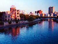 Hiroshima atomic bomb dome and river
