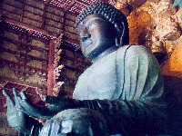 Nara, Japan: giant Buddha statue in the Todai-ji temple Hall of the Great Buddha
