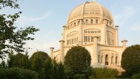 The Bahai Temple in Wilmette, Illinois, photographed in September of 2002 using a Canon D60 and Sigma 15-30mm lens