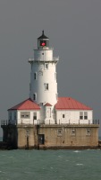 Chicago Breakwater lighthouse photographed Oct 2002 using a Canon D60 camera and Canon 100-400mm lens