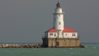 Chicago Breakwater lighthouse photographed Oct 2002 using a Canon D60 camera and Canon 100-400mm lens