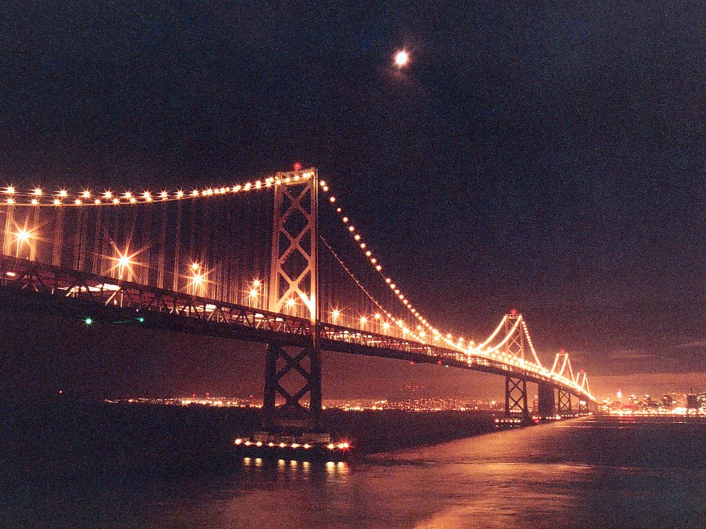 San Francisco BAY BRIDGE at night